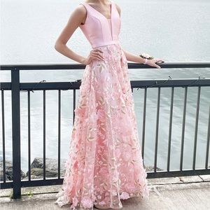 Panoply pink embroidered pageant prom dress size 2